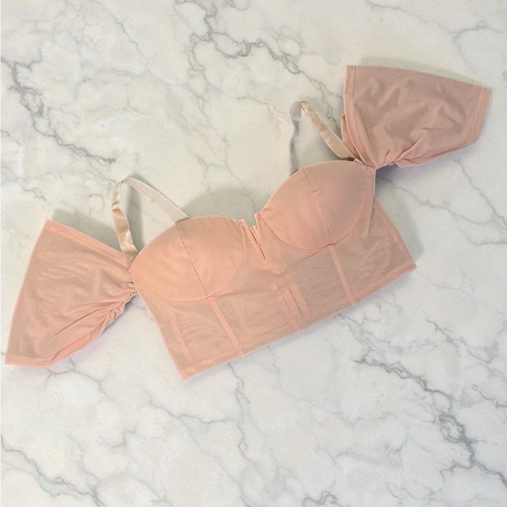 Fashion Nova Soft Peach Lace Bralette
